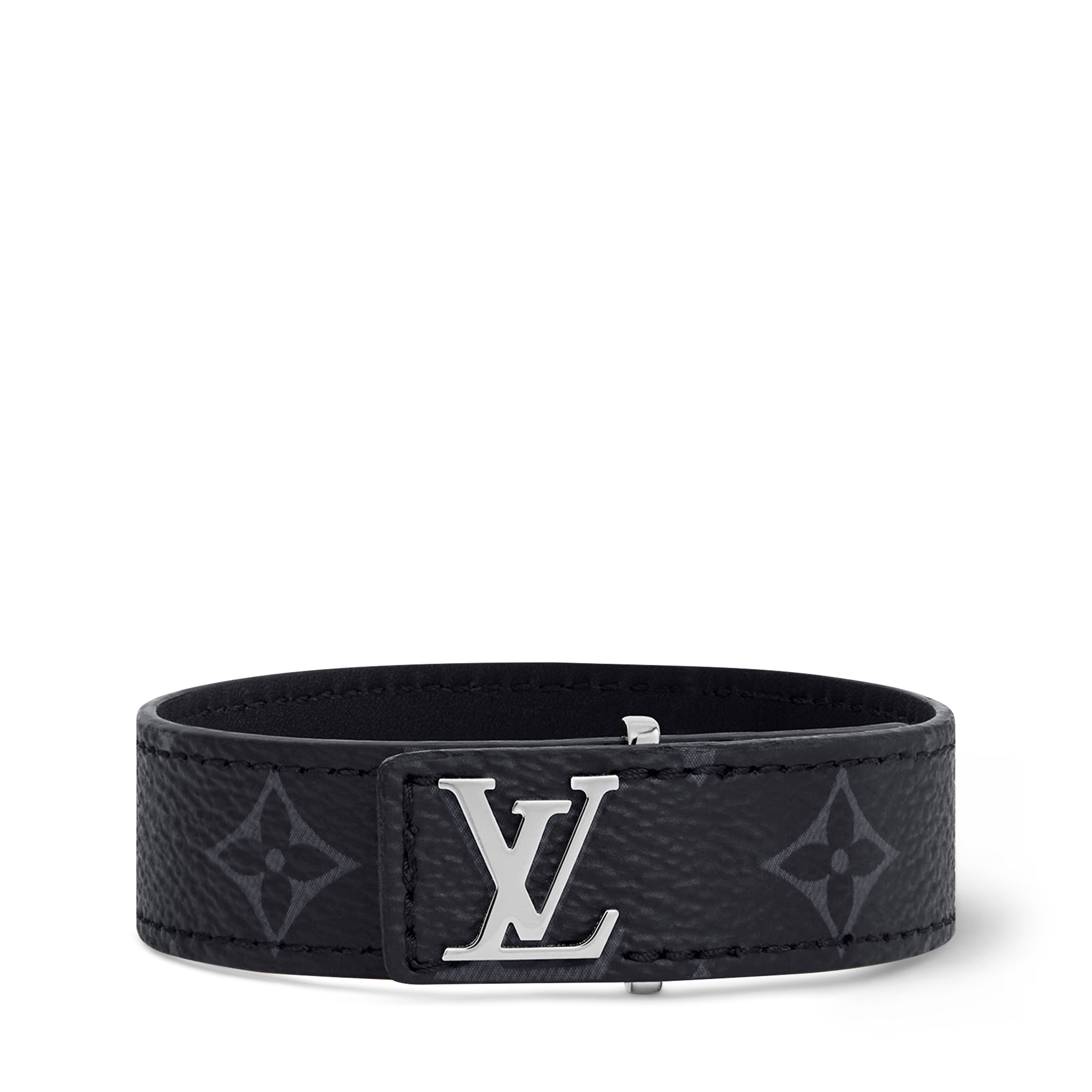 LOUIS VUITTON ルイ ヴィトン ブレスレット M6456D メンズ LV Slim Bracelet Monogram Eclipse - Men's Fashion Jewelry - M6456D